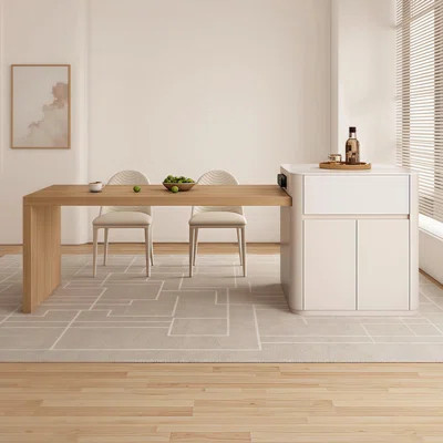 Steinberg Kitchen Island Set with Wood Table & Chairs | Wayfair North America