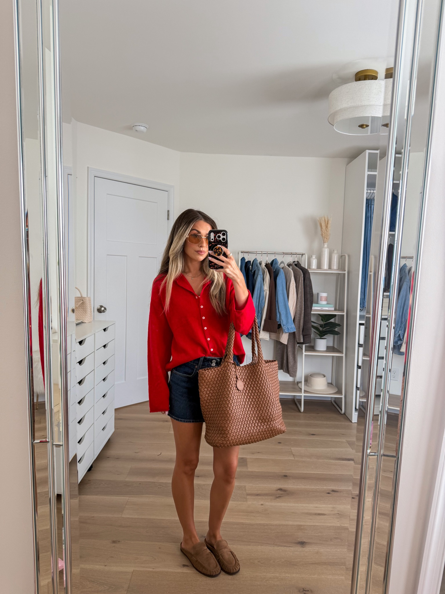 Early fall outfit idea 🍂✨ size xs in the top, size small in the sweater, and 24 in the denim skort. Mules are an Amazon find and true to size

#LTKootd #LTKgrwm #LTKPetite