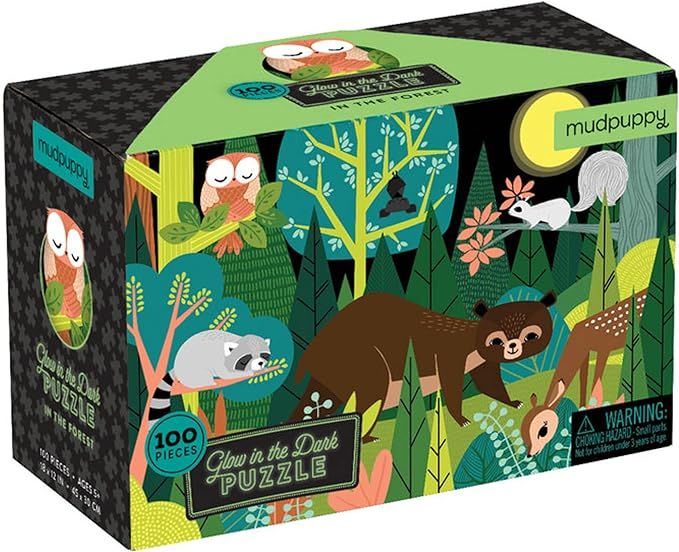 Mudpuppy in The Forest Glow-in-The-Dark Puzzle, 100 Pieces, 18”x12” –Perfect for Kids Age 5... | Amazon (US)