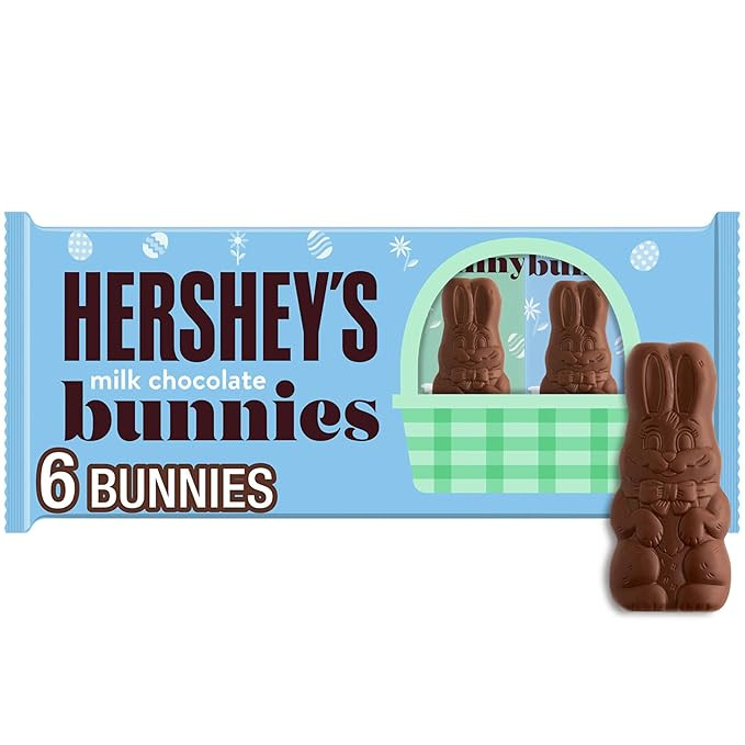 HERSHEY'S Milk Chocolate Bunnies, Easter Candy Packs, 1.2 oz (6 Count) | Amazon (US)