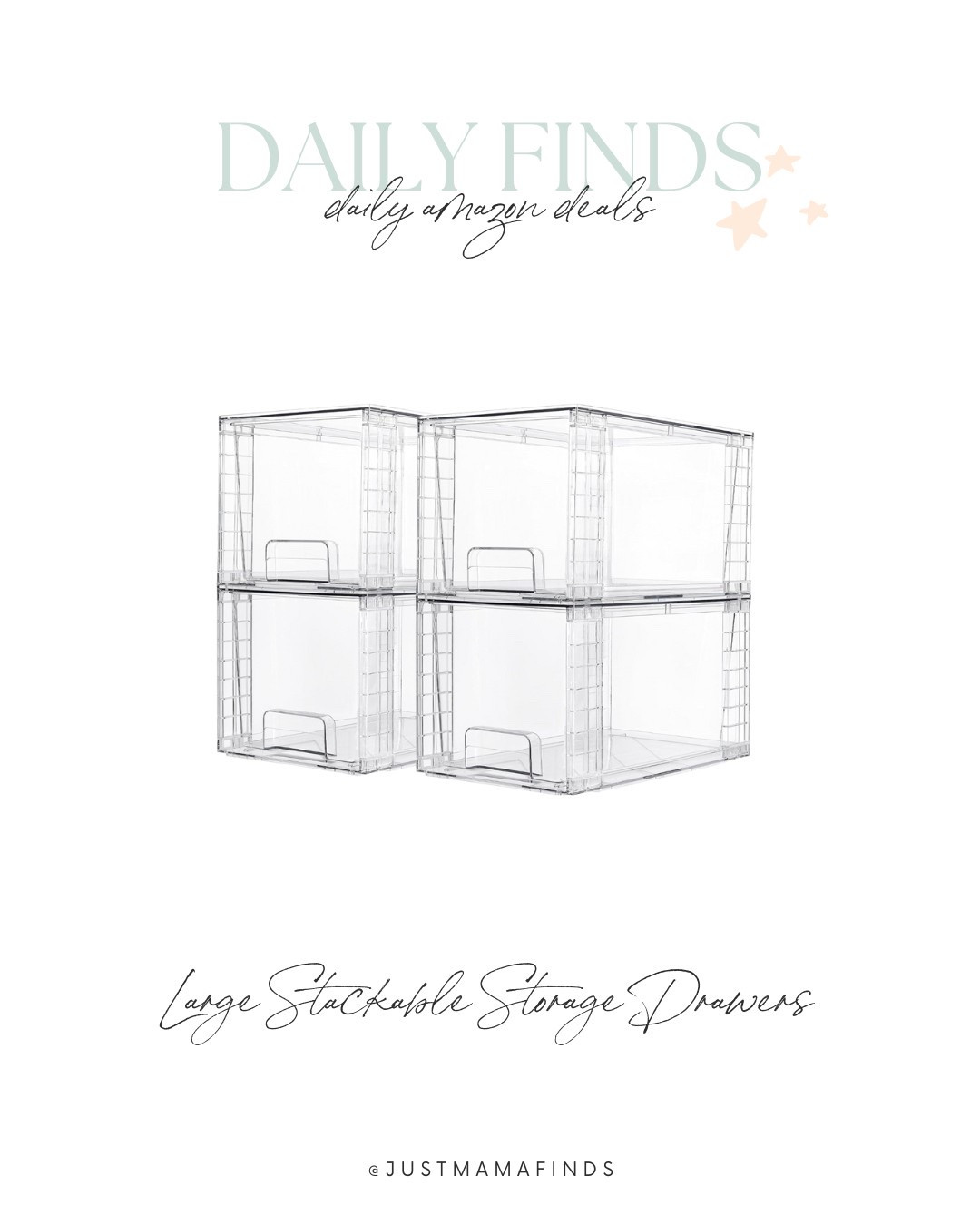 Large stackable storage drawers on deal at Amazon today! 


Amazon daily deals, organization, storage finds, Amazon home, kids 

#LTKSaleAlert #LTKFindsUnder50 #LTKHome