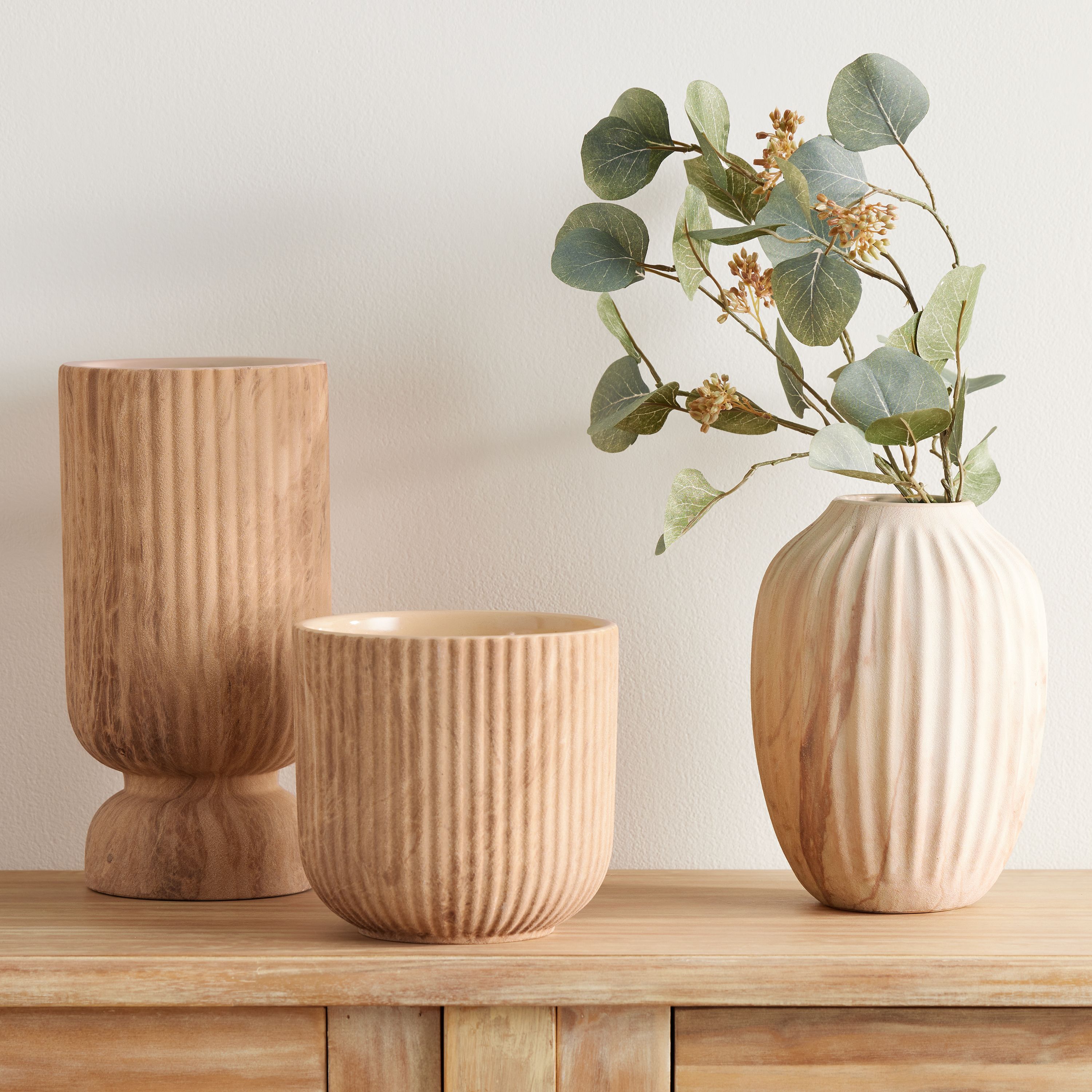 Earth Tone Ceramic Marbled Vase Collection - World Market | World Market
