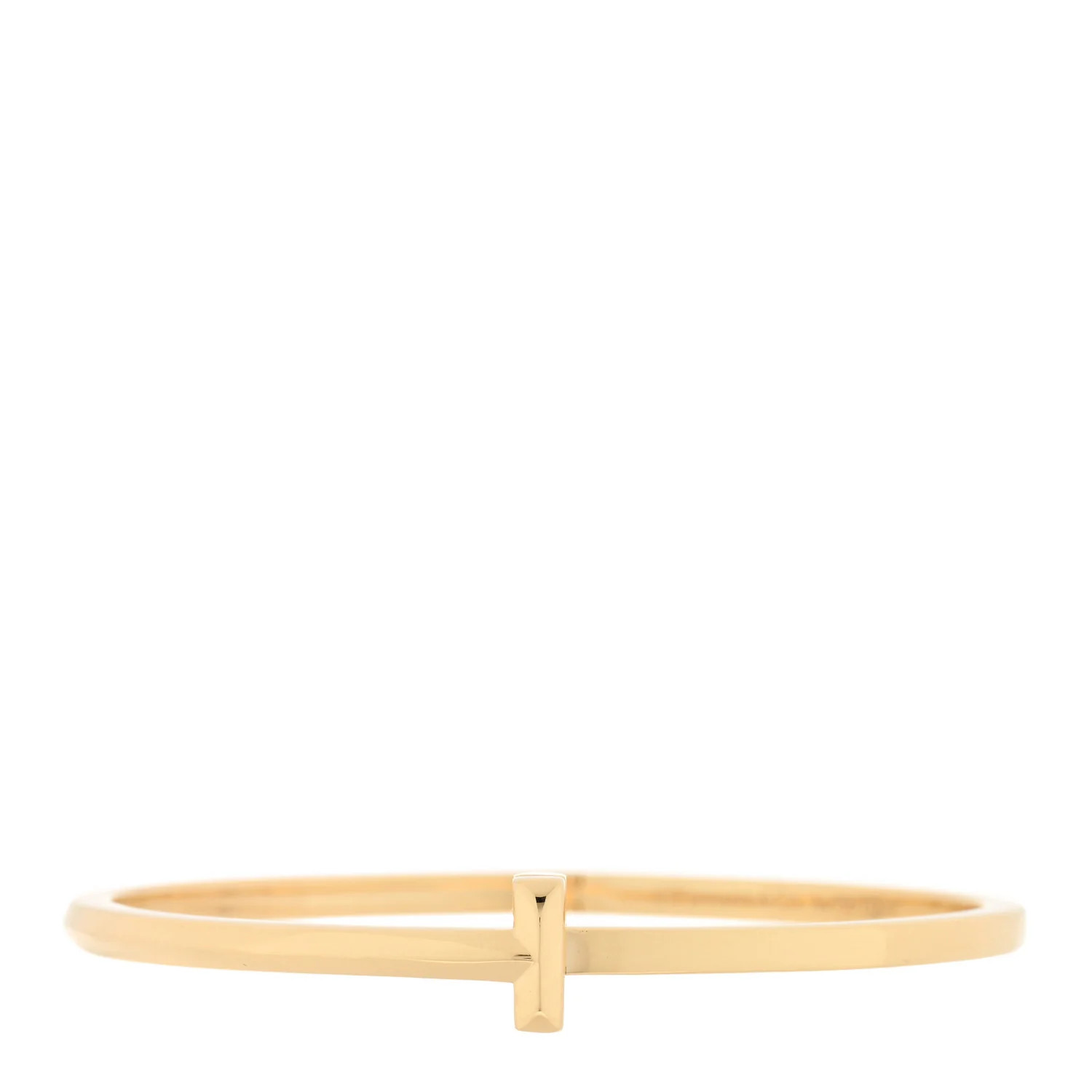 18K Yellow Gold Narrow T1 Hinged Bangle Bracelet | FASHIONPHILE (US)