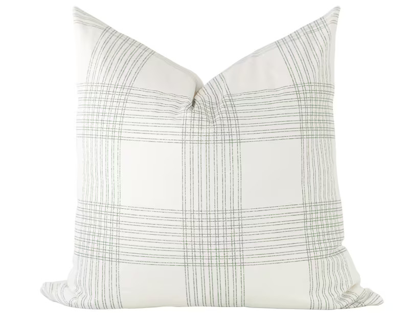 Green Plaid Christmas Pillow Plaid Christmas Pillow Cover - Etsy | Etsy (US)