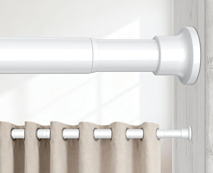 Tension Rods 48 to 84 Inch, 1" Heavy Duty Adjustable Spring Tension Curtain Rod - Non-Slip No Dri... | Amazon (US)