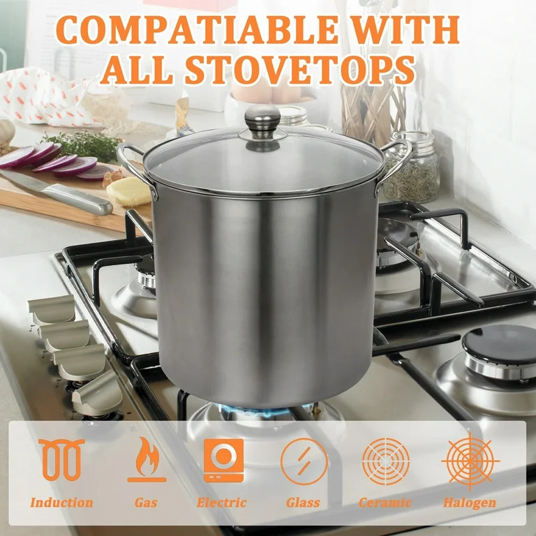 Mainstays 21.5 Quart Stainless Steel Canning Pot with Rack, Dual Water Bath Canner and Steam Cann... | Walmart (US)