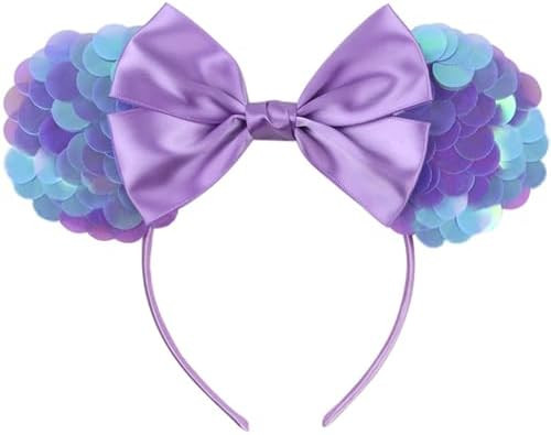 MADO purple mermaid mouse ears headband for women adults kids girls,Princess Park mini ears headb... | Amazon (US)