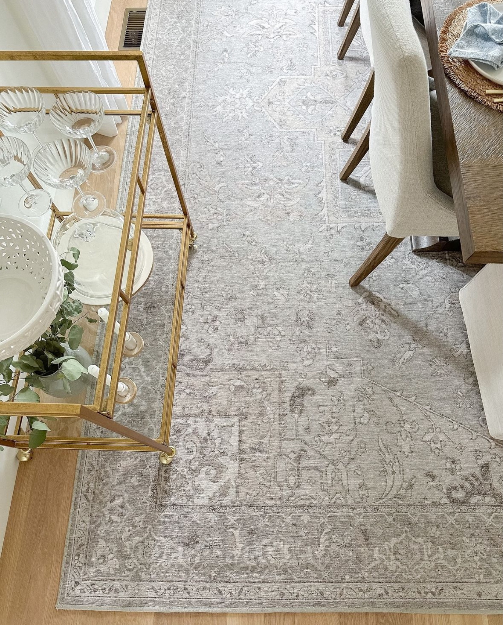 Shop my washable rug! We’ve had this in our dining room for 4 years and still love it’s the low pile allows chairs to slide easily and I love the timeless design. The stock photo online is not accurate! The cream color looks gray in person (like my photos) 

#LTKStyleTip #LTKSaleAlert #LTKHome