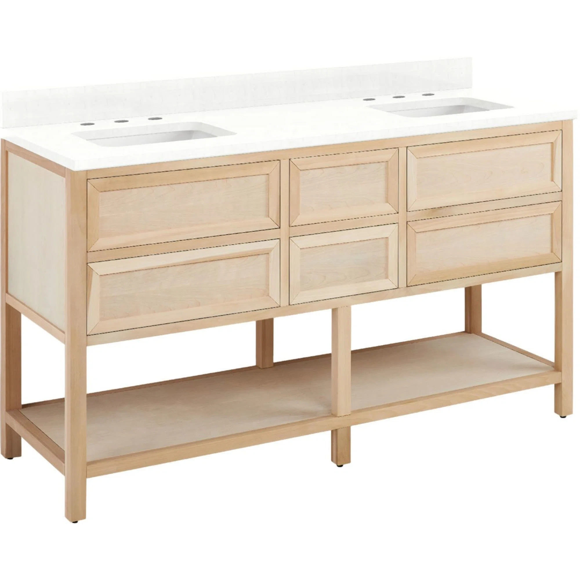 60" Robertson Double Bathroom Vanity Set with Rectangular Undermount Sinks | Wayfair North America