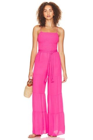 Liya Jumpsuit with Tie in Candy | Revolve Clothing (Global)