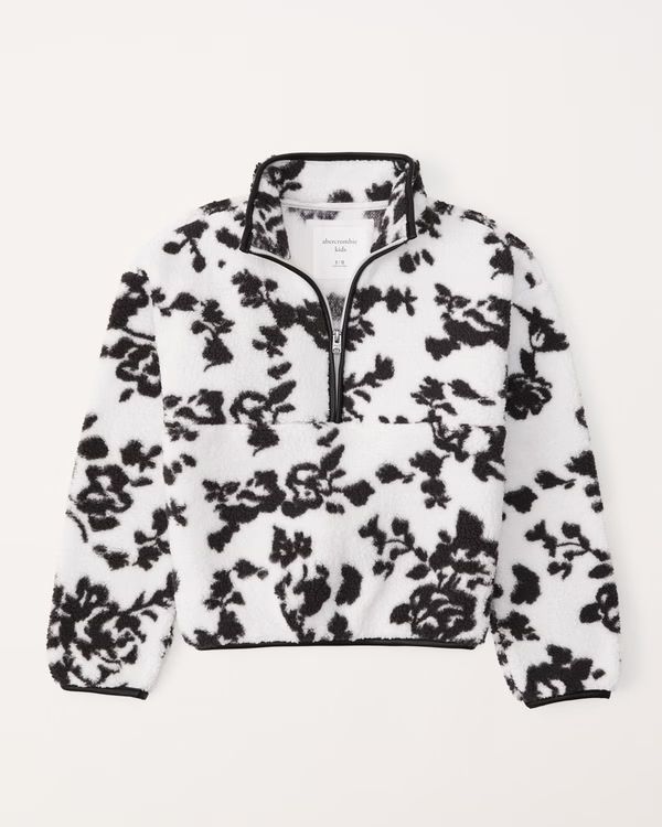 pattern cozy sherpa quarter-zip sweatshirt | Abercrombie & Fitch (US)