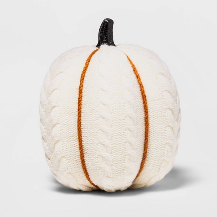 8.5&#34; Large Harvest Cable Knit Cream Pumpkin - Hyde &#38; EEK! Boutique&#8482; | Target