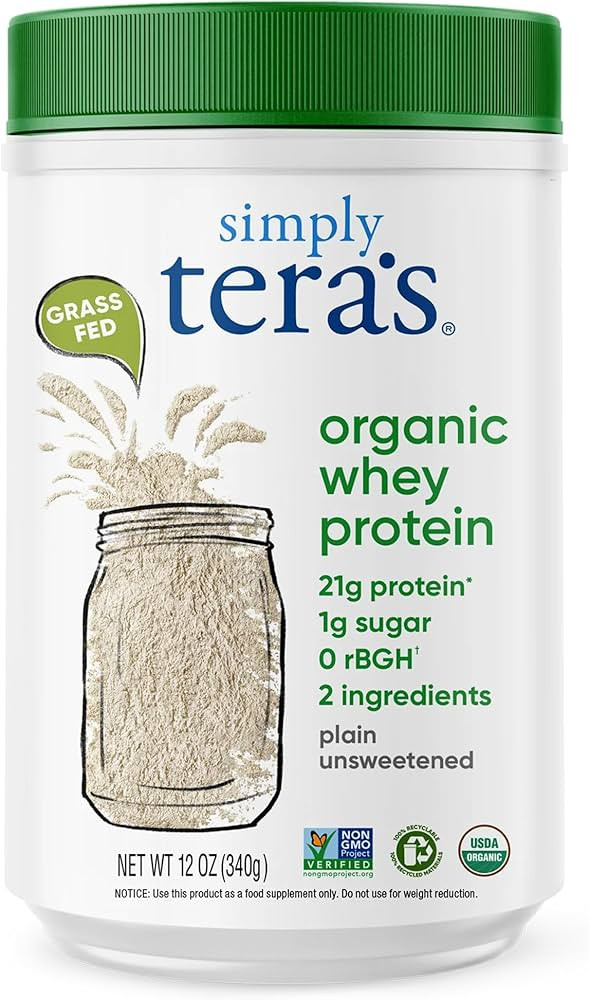Simply Tera's Organic Whey Protein Powder - Grass Fed Whey Protein Powder Without Artificial Swee... | Amazon (US)