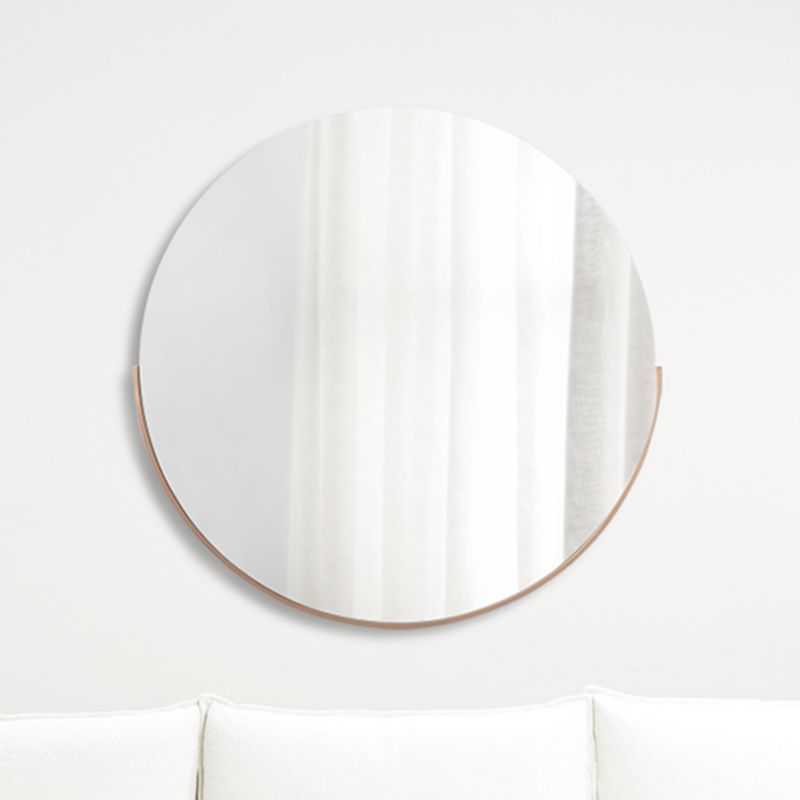 Gerald Large Round Rose Gold Wall Mirror + Reviews | Crate and Barrel | Crate & Barrel