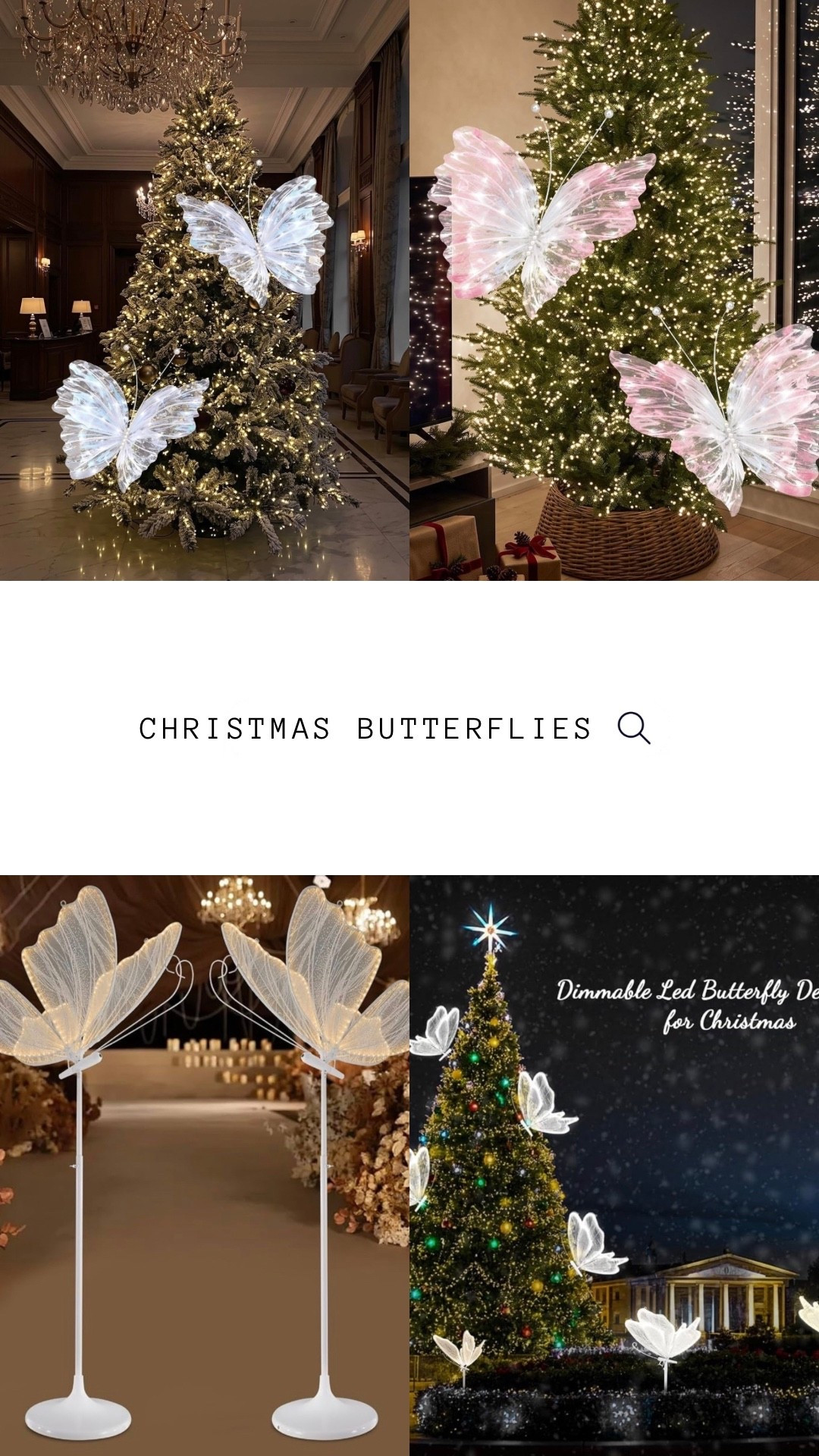 Decorative light-up butterfly decor🦋🌲
The perfect touch to your tree🤩✨🤍

#LTKSeasonal #LTKU #LTKHome