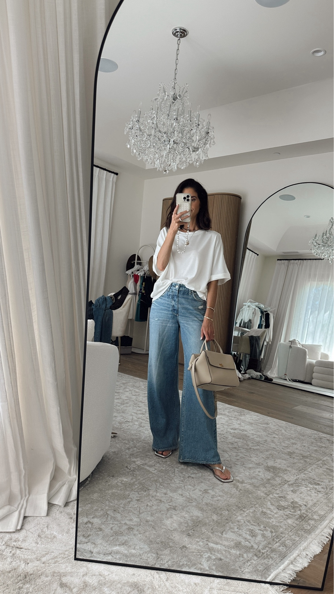 One of my favorite tee and denim sweatpant jeans! I’m just shy of 5-7” wearing the size small tee and size 24 jeans. I recommend sizing down one #stylinbyaylin #aylin

#LTKOver40 #LTKootd #LTKgrwm