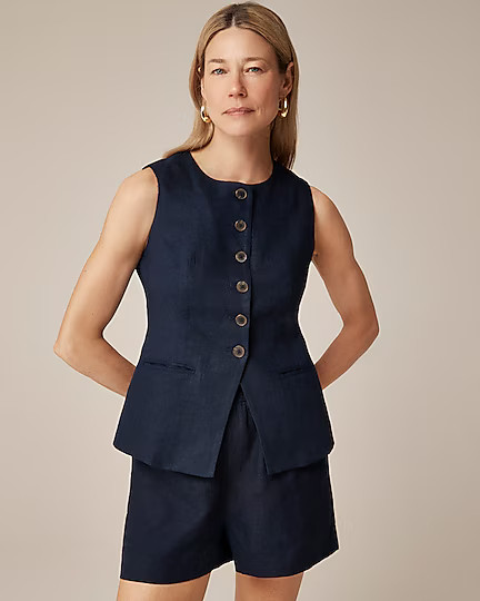 Cutaway vest top in linen | J. Crew US