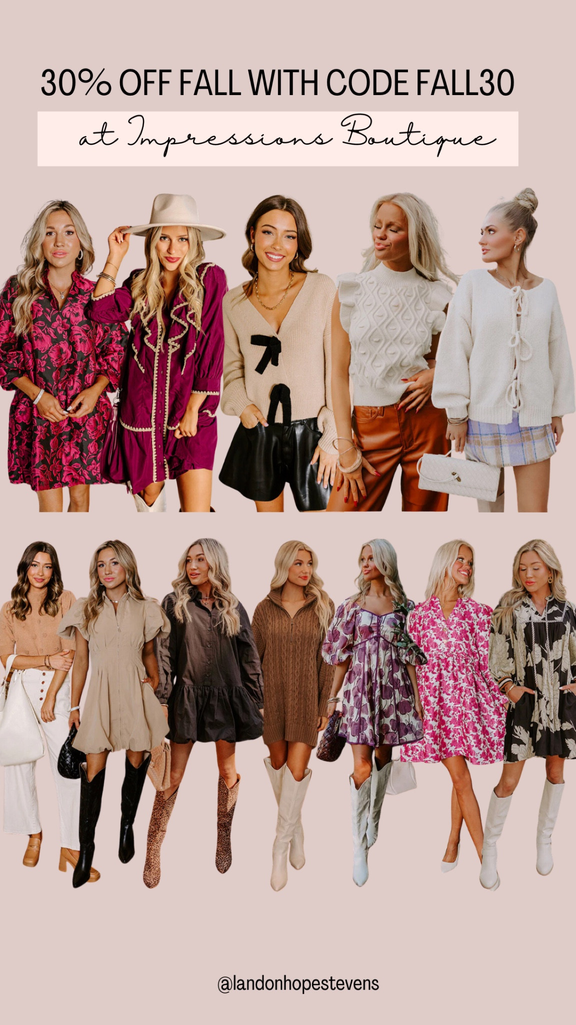 🍂 Fall Fashion Steals – 30% Off!
Get ready for fall and winter with 30% off sitewide at Impressions Boutique using code FALL30 🛍✨ From cozy sweaters to statement dresses, these pieces will elevate your seasonal wardrobe!

#ImpressionsBoutique #FallFashion #BlackFridayDeals #SeasonalStyle #LTKDeals

#LTKCyberWeek #LTKHoliday #LTKStyleTip