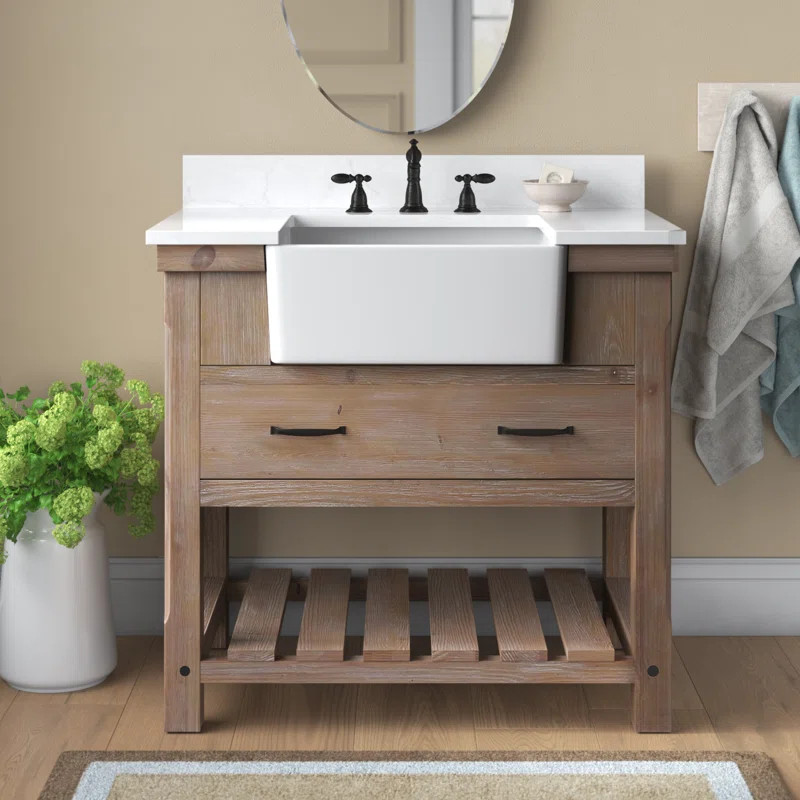 Ettamae 36'' Single Bathroom Vanity with Engineered Stone Top | Wayfair North America