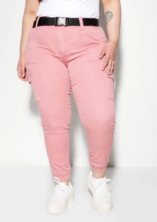 Plus Light Red Belted Cargo Joggers | rue21