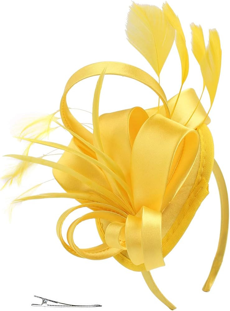 FELIZHOUSE Fascinators for Women Tea Party Hat Headband Derby Wedding Church Bridal Cocktail Feat... | Amazon (US)