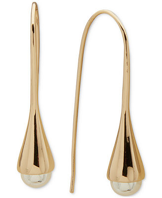 Two-Tone Bead-Tipped Threader Earrings | Macy's