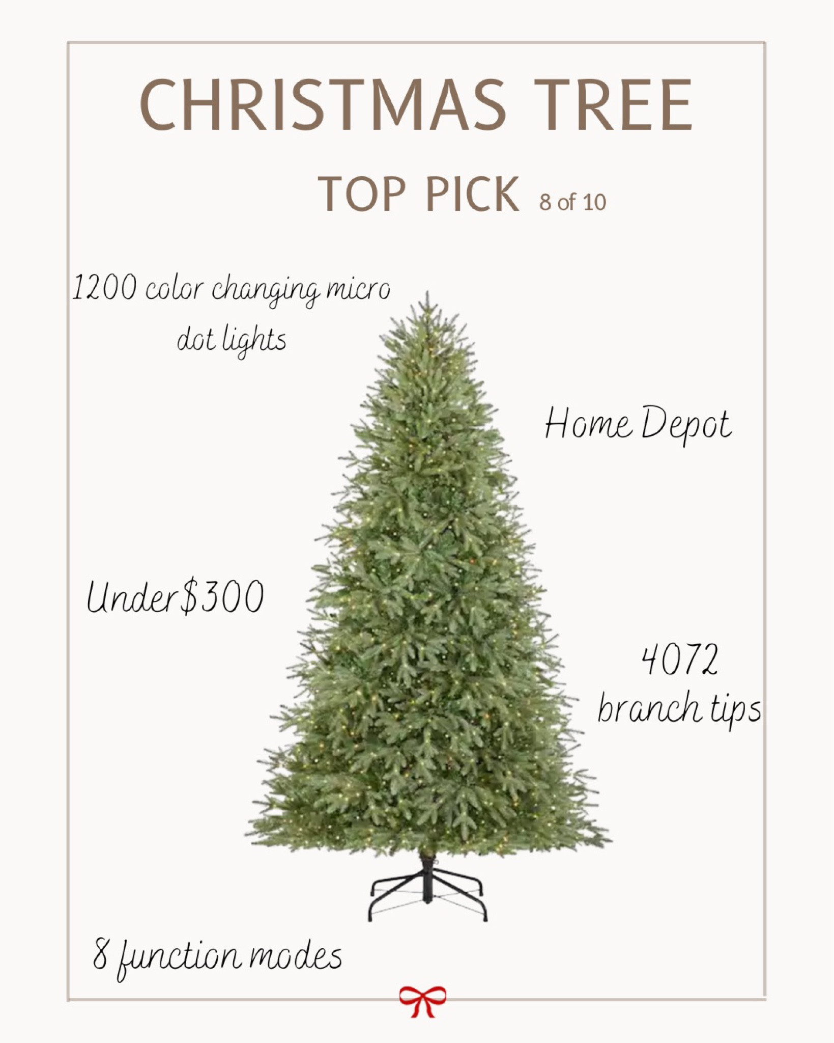Faux artificial Green Christmas tree, on Home Depot, affordable, budget friendly, under $300, with twinkle lights, pre-lit, warm LED lights! Very realistic, full, and well lit! 

#LTKHoliday #LTKSeasonal #LTKhome