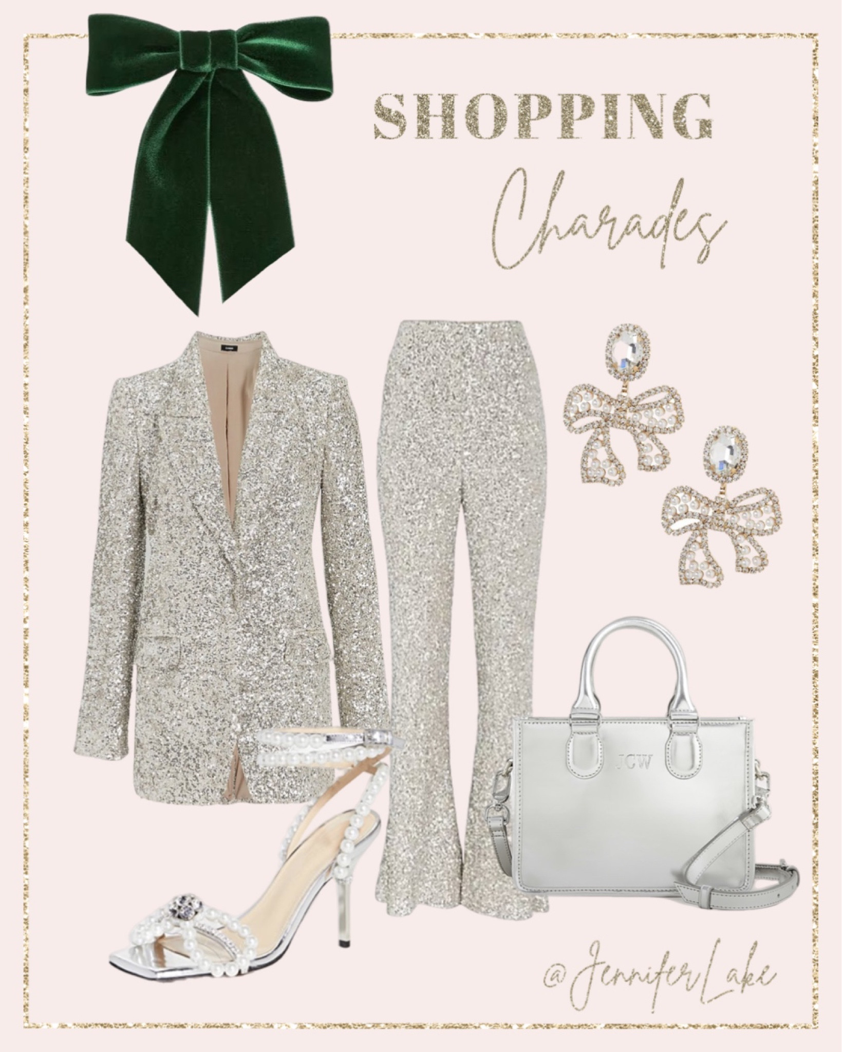Sequin blazer, holiday outfits, Christmas outfits, sequin pants, bow earrings, silver heels

#LTKSeasonal #LTKsalealert #LTKHoliday