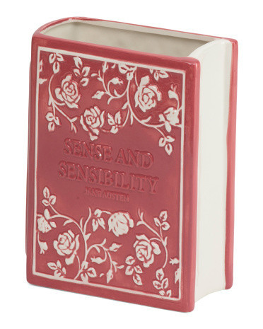 Sense And Sensibility Ceramic Book Vase | TJ Maxx