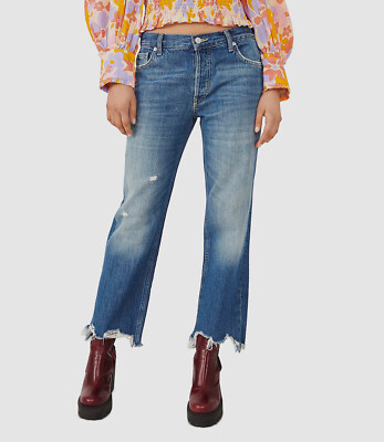 $78 Free People Women's Blue Distressed Ankle Straight Fit Jean Pants Size 24  | eBay | eBay US