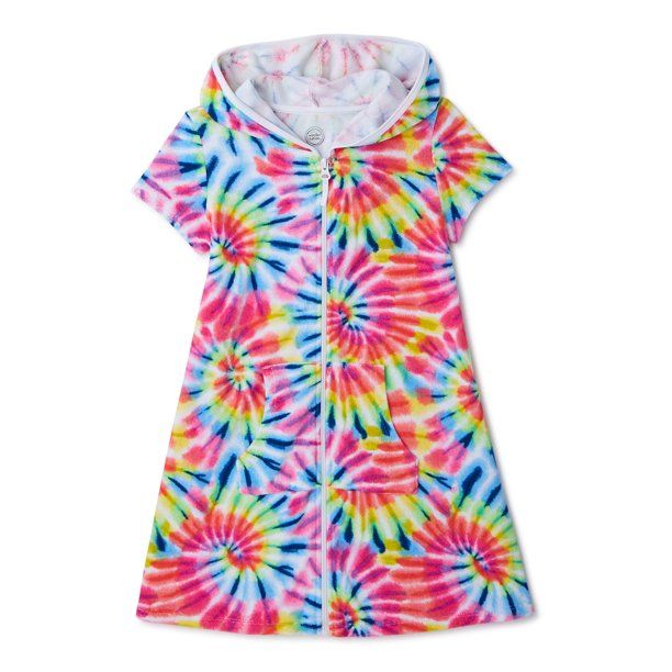 Wonder Nation Girls Hooded Terry Cloth Cover-Up, 4-16 & Girls Plus | Walmart (US)