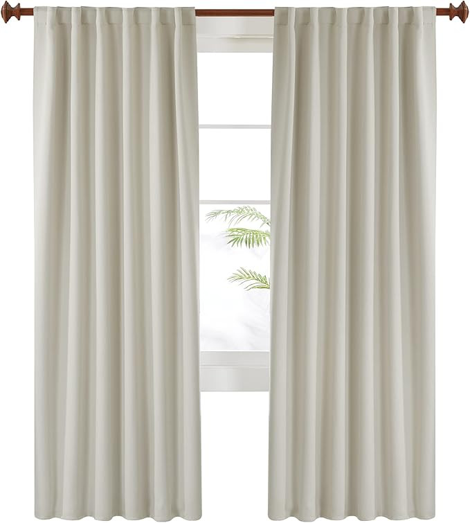 Deconovo Back Tab and Rod Pocket Solid Thermal Insulated Blackout Curtain and Drapes for Nursery ... | Amazon (US)