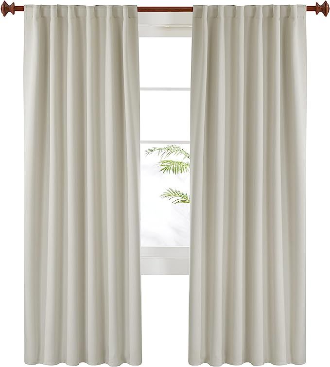 Deconovo Back Tab and Rod Pocket Solid Thermal Insulated Blackout Curtain and Drapes for Nursery ... | Amazon (US)