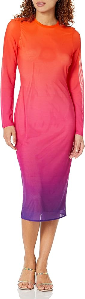 The Drop Women's Gene Mesh Long-Sleeve Midi Dress with Open-Back | Amazon (US)