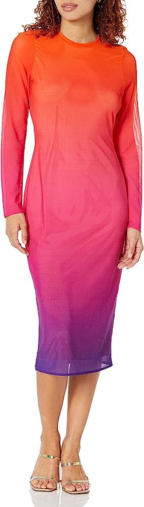 The Drop Women's Gene Mesh Long Sleeve Midi Dress With Open Back | Amazon (US)
