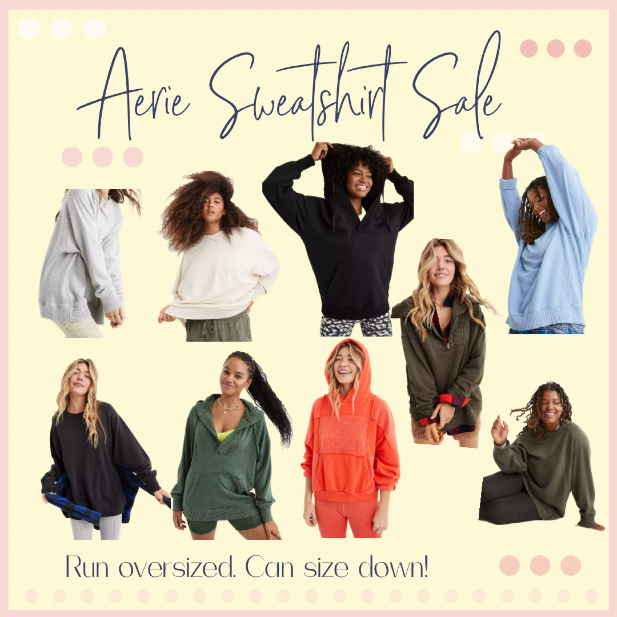 Aerie is having a sweatshirt/hoodie sale!!! Most all are $35! One of my favorite things about Aerie sweatshirts are that they are already worn and broken in. The ones you never want to take off! They run oversized. I order my true size but you can size down.


#LTKfit #LTKsalealert #LTKunder50