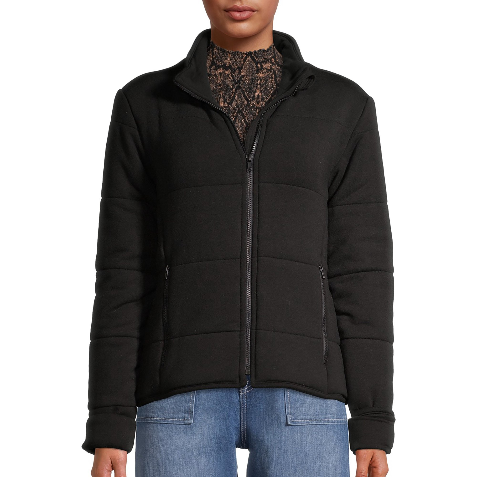 Time and Tru Women's Box Quilt Knit Jacket | Walmart (US)