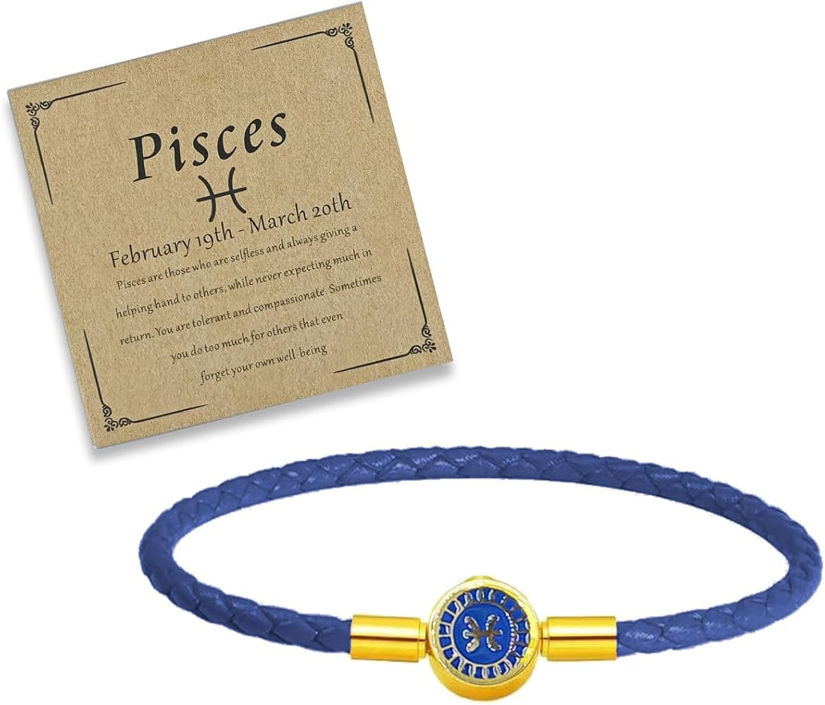 Zodiac Signs Spirit Bracelet 12 Constellation Bracelet 12 Color Leather Bracelets Zodiac Guardian... | Amazon (US)