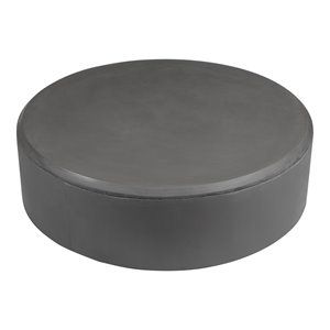 Pangea Home Mariel Round Fiberglass Outdoor Coffee Table in Gray | Cymax