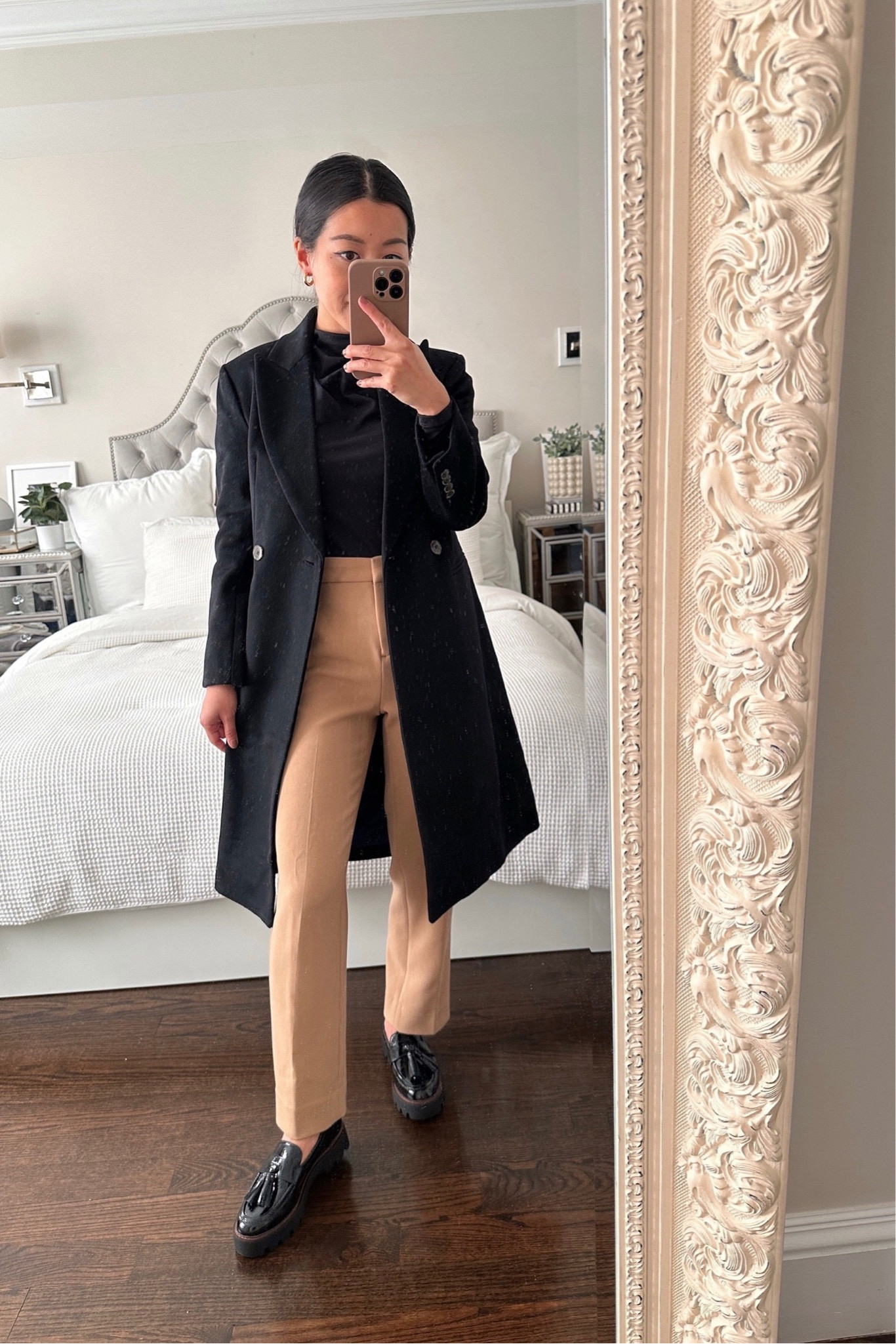 winter office outfit // how to style chunky black loafers 
•J.Crew Kate straight pants 00p. Love these as an updated silhouette to my usual favorite J.Crew Cameron which are slim and slightly cropped 
•J.Crew Mirabelle coat 00p - 50% off 
•Ann Taylor drape mock neck xxsP - on major sale, only a couple of petite sizes left but fully stocked in standard sizing 
•Franco Sarto loafers sz 5.5 (stiff and definitely require breaking in!) #petite

#LTKFind #LTKworkwear #LTKshoecrush