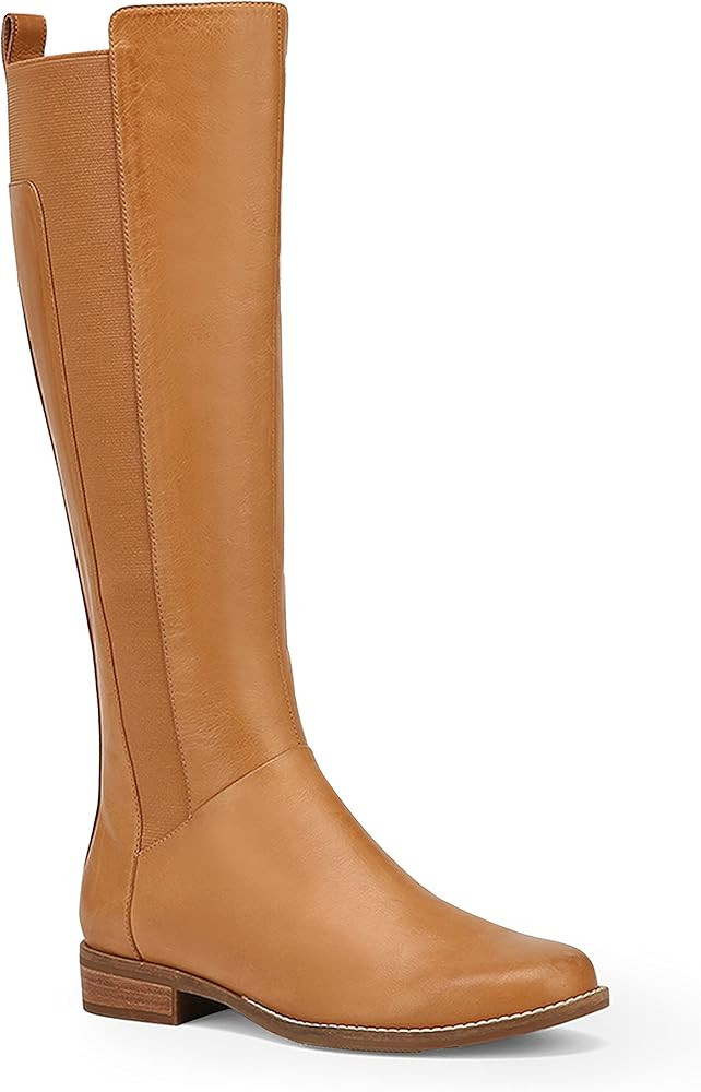 Rilista Women's Knee High Boots Low Heel Riding Boots Block Flat Calf Boot Shoes | Amazon (US)