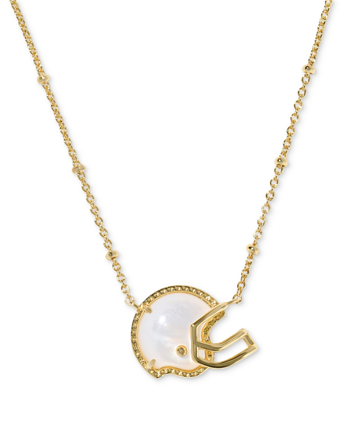 Kendra Scott Football Helmet Short Pendant Necklace, 16" + 3" extender - Gold Med Brown | Macy's