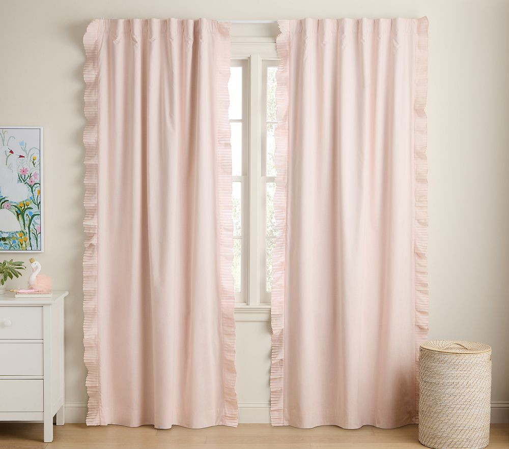 Blush Pleated Ruffle Blackout Curtain | Pottery Barn Kids