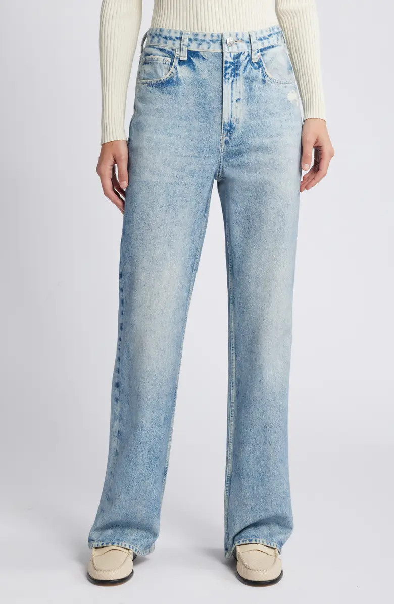 rag & bone Miramar Shea Relaxed Straight Cotton Terry Sweatpant Jeans | Nordstrom | Nordstrom