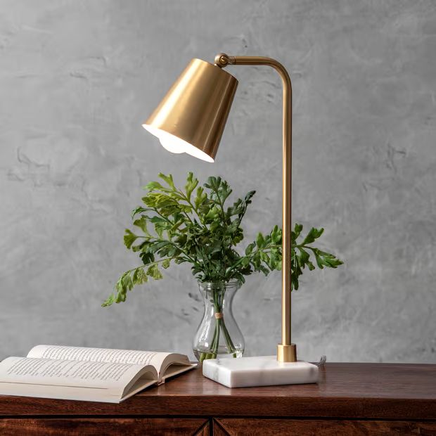 Brass 20-inch Hanging Bell Table Lamp | Rugs USA