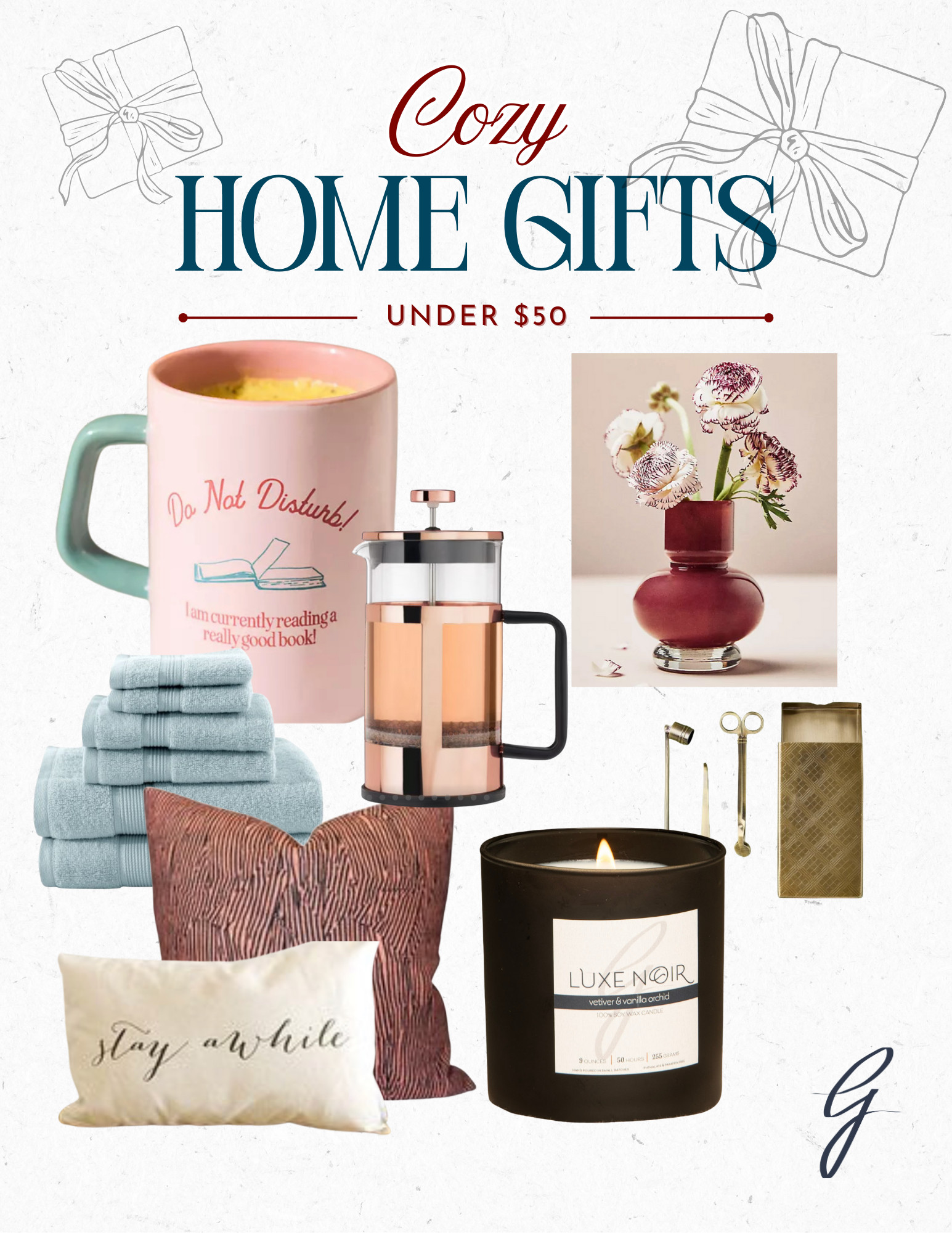 Curated cozy gifts under $50 - Think soft pillows, warm neutrals and luxury scents. These pieces bring texture, warmth, and calm into any home without the splurge. Linked everything for easy shopping. 

 #LTKGiftGuide #LTKHoliday #LTKFindsUnder50