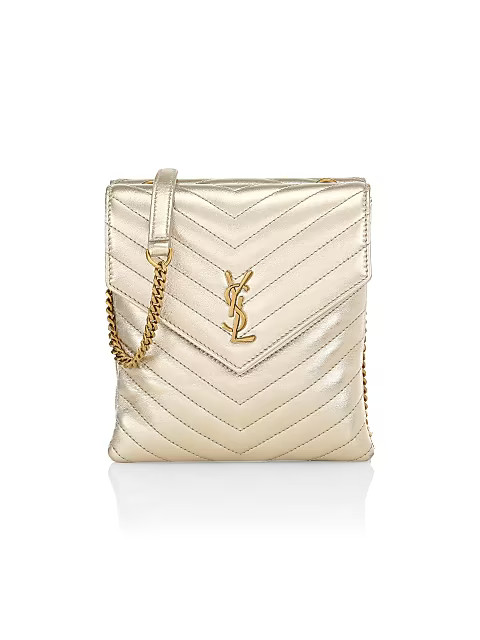 Matelassé Metallic Leather Double Flap Shoulder Bag | Saks Fifth Avenue