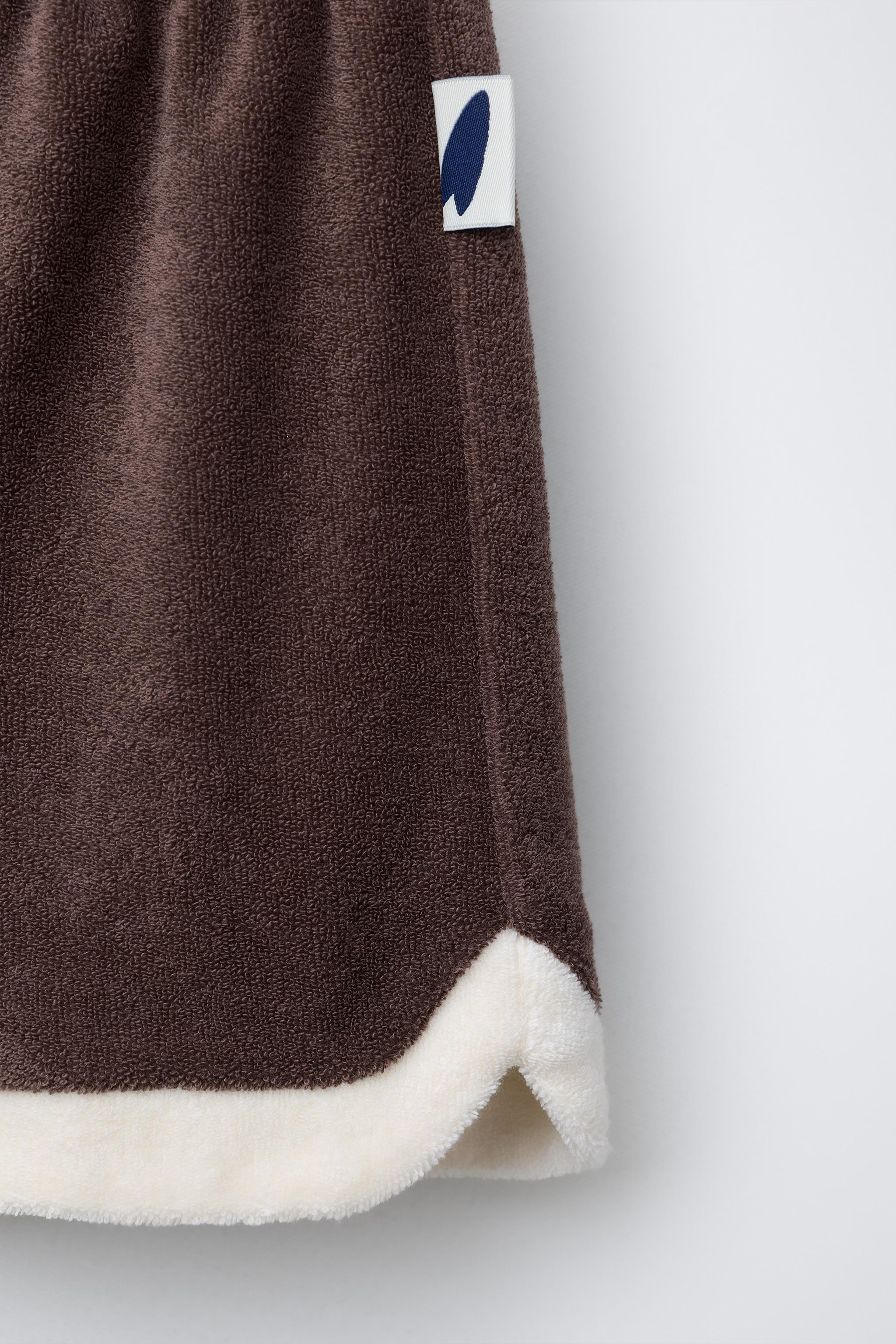 TERRYCLOTH EFFECT SHORTS WITH LABEL | Zara US