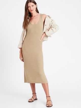 Linen-Blend Ribbed Sweater Dress | Banana Republic (US)