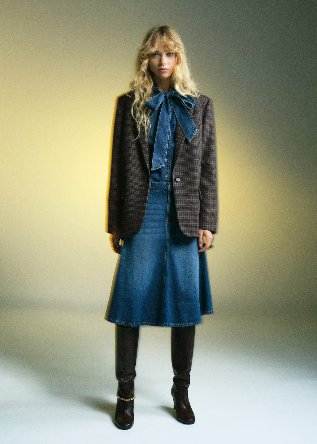 Wool check blazer grey - Woman - S - MANGO | MANGO (UK)